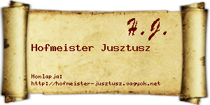 Hofmeister Jusztusz névjegykártya